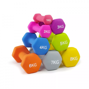Warna-warni Hexagonal Cast Iron Hex Vinyl Dipping Dumbbell Coated Hand Weight Sets of 2 - Multiple Weight Options with 15 Colors, Anti-roll, Anti-Slip, Hexagon Shape