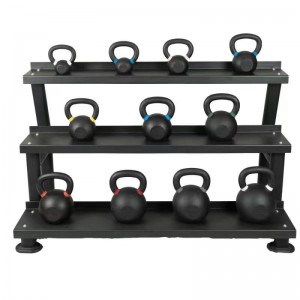 2/3 Tiers Kettlebell Rack Perfect for Any Home Commercial Gym Black Silver Kettlebell Pondus Stand Your Workout Area Clean & Tutus
