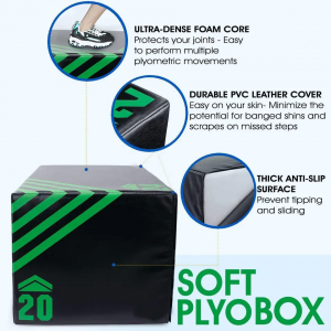 Pusa osooso malu Foam plyo 3 i le 1 Foam Plyo Pusa, Plyometric Box Platform Fa'aa'oa'oga oso, MMA & Conditioning