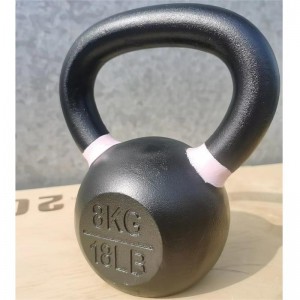 Powder Coated Cast Iron Competition Kettlebell With Wide Handles & Flat Bottoms - 4, 6, 8, 10, 12, 14, 16, 20, 24, 28, 32, 40kg, 44kg, 48kg.
