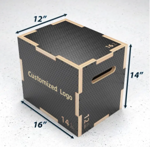 Drewniane pudełko Plyo 3 w 1 Antypoślizgowe drewniane pudełko Plyo, pudełko plyometryczne do domowej siłowni i treningu na świeżym powietrzu