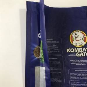 L-9KG matte film laminated cat food bag ကို တိရစ္ဆာန်အစာလုပ်ငန်းတွင် ပံ့ပိုးပေးပါသည်။