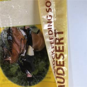 एल-बीओपीपी लॅमिनेटेड पीपी विणलेली पिशवी घोड्याच्या खाद्य प्राण्यांच्या खाद्यासाठी इझी ओपन टॉपसह
