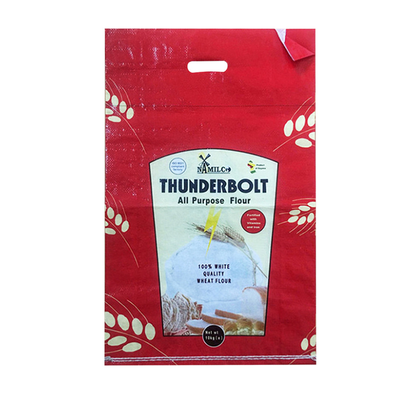 100% Original Pp 50kg Flour Bags - 10kg Coated PP Woven Rice Bag With Handle – Jintang