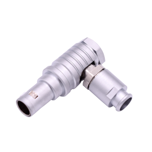 INT-THG Metal Push Pull Round Elbow Connector with A nut for Bend Relief 2 Pins to 30 Pins