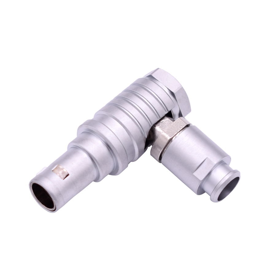 INT-THG Metal Push Pull Round Elbow Connector with A nut for Bend Relief 2 Pins to 30 Pins Featured Image
