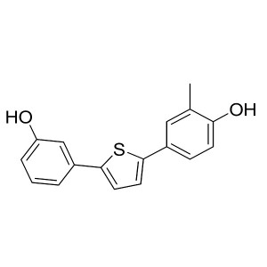 3-(5-(4-hydroxy-3-methylphenyl)thiophen-2-yl)phenol CAS:1122660-25-6