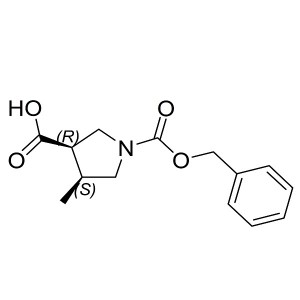 (3R,4S)-1-(benzyloxycarbonyl)-4-methylpyrrolidine-3-carboxylic acid CAS:1428243-36-0
