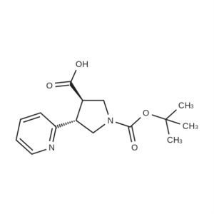 trans-1-(tert-Butoxycarbonyl)-4-(pyridin-2-yl)pyrrolidine-3-carboxylic acid CAS:267876-09-5