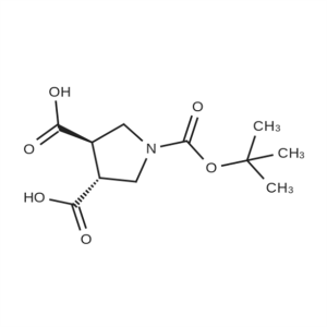 trans-1-tert-butoxycarbonylpyrrolidine-3,4-dicarboxylic acid CAS:865451-68-9