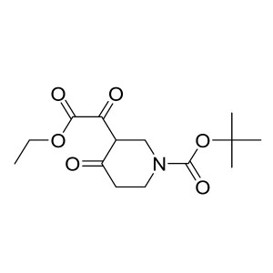 tert-butyl 3-(2-ethoxy-2-oxoacetyl)-4-oxopiperidine-1-carboxylate CAS:518990-24-4