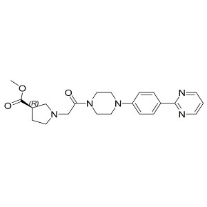 (R)-methyl 1-(2-oxo-2-(4-(4-(pyrimidin-2-yl)phenyl)piperazin-1-yl)ethyl)pyrrolidine-3-carboxylate CAS:942183-80-4