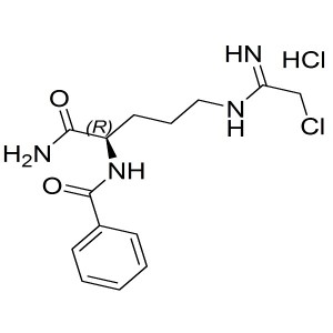 (R)-N-(1-amino-5-(2-chloroacetamidino)-1-oxopentan-2-yl)benzamide hydrochloride