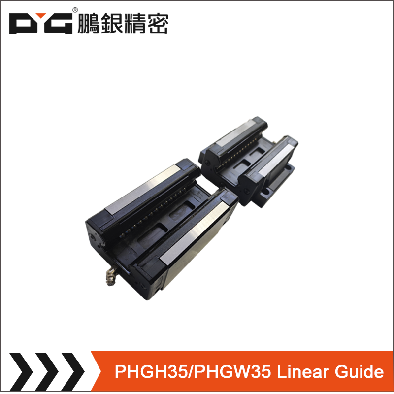PHGH35/PHGW35 precision recirculating linear bearings Steel linear rail sliding guideway