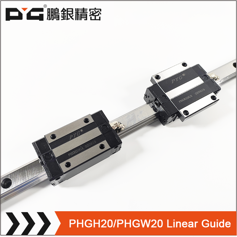 linear slides အကြီးစား PHGH20CA block lm guide bearing တိကျသောရထားလမ်းညွန်များ