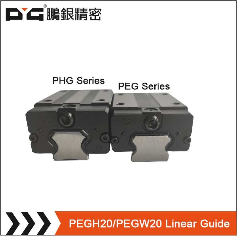 PEGH20/PEGW20 श्रृंखला कम प्रोफाइल Lm गाइड रेल स्लाइडर ब्लकको साथ
