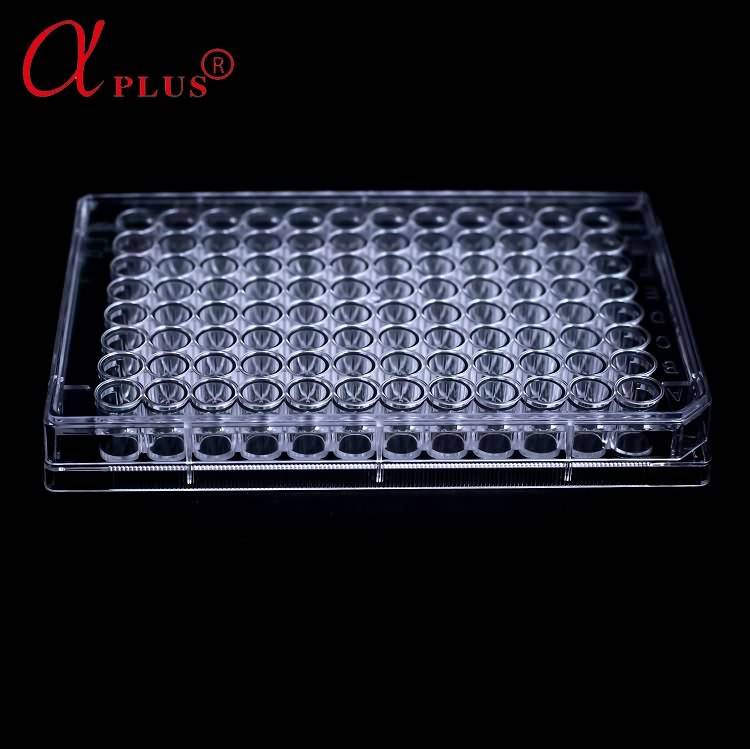 Lab eldobható műanyag steril forró szövettenyésztő edény sejttenyésztő lemez 96 Well