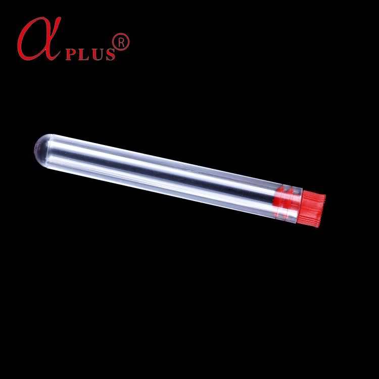 Factory wholesale clear plastic disposable 12*100mm test tube with cap