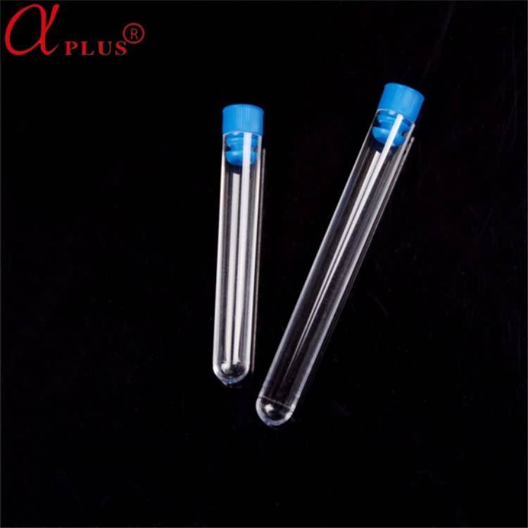 Lab supplies plastic disposable types of test tubes with cap