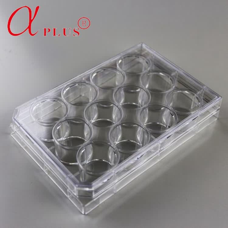 Lab medical disposable 12 well plastic cell tissue culture plate