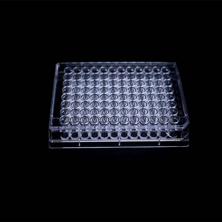 stable plastic 96 well cell tissue culture plate with flat bottom