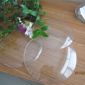 Customized size round clear sheet glass for picture frame & clock cover