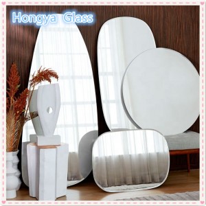 decorative wall oval frameless silver mirror for bathroom furniture