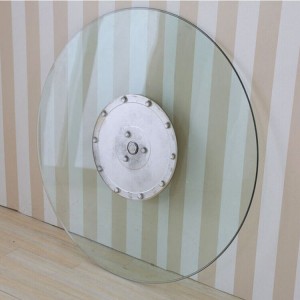 Tempered glass top round dining table rotating toughened glass top center table