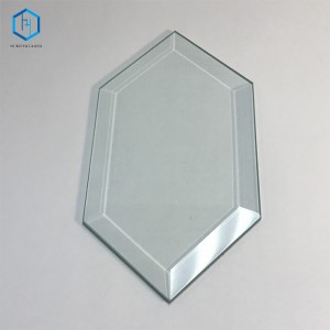 Hexagonal bevelled edge tempered glass furniture/glass home appliance