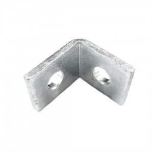 2 Hole L Shaped 90 Degree Angle Connector Bracket Fit for 1/2″ Bolt in 1-5/8″ Strut Channel, Thickness 6mm