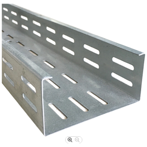 Sistema di passerelle portacavi zincate perforate in acciaio metallico