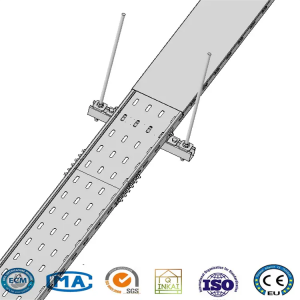 슬롯형 채널 케이블 사다리 지지 브래킷을 사용한 케이블 트레이 지지대 케이블 트레이/사다리 이중 계층 공중 그네 브래킷