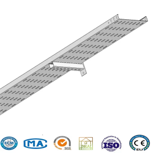स्लॉटेड चैनल केबल सीढ़ी समर्थन ब्रैकेट का उपयोग करके केबल ट्रे समर्थन केबल ट्रे / सीढ़ी डबल टियर ट्रैपेज़ ब्रैकेट