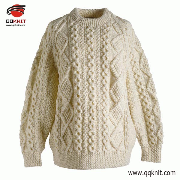 8 Year Exporter Cable Knit Sweater For Women - Cotton Cable Knit Sweater Women Custom Jumper|QQKNIT – Qian Qian detail pictures
