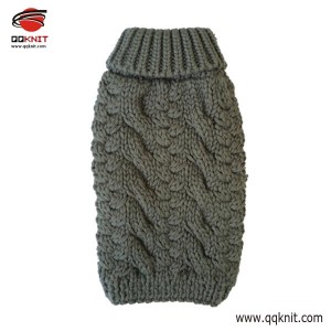 Knit Sweater for Dog Custome Irish Cable Pattern Pet Jumper | QQKNIT