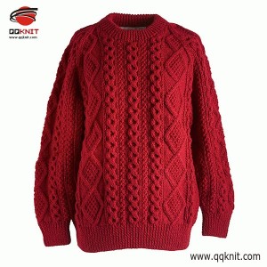 Kokvilnas kabeļa adīts džemperis sievietēm pielāgots džemperis|QQKNIT