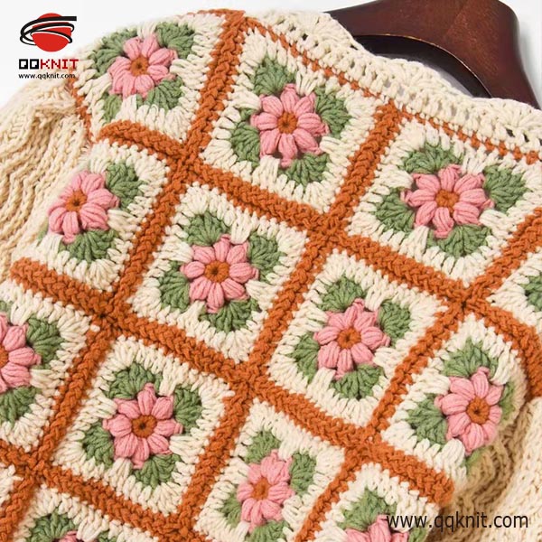 OEM Supply Women Knit Sweater - Crochet sweater for ladies custom design pattern|QQKNIT – Qian Qian detail pictures