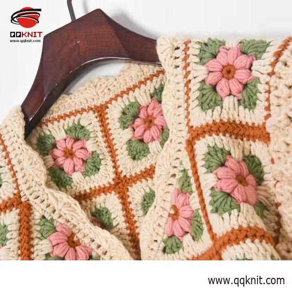 Factory Free sample Cable Knit Women Sweater - Crochet sweater for ladies custom design pattern|QQKNIT – Qian Qian detail pictures