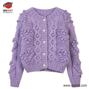 Manufactur standard Cotton Cable Knit Sweater Women - Hand Knitted Sweater for Ladies Factory OEM Design |QQKNIT – Qian Qian