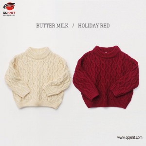 Handmade baby sweaters wool kids knitted pullover for sale|QQKNIT
