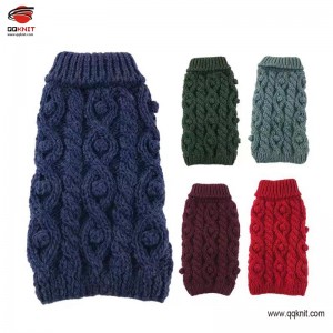 Discountable price Handmade Cable Knit Wool Dog Sweater - Knitted dog sweater handmade with cable pattern | QQKNIT – Qian Qian