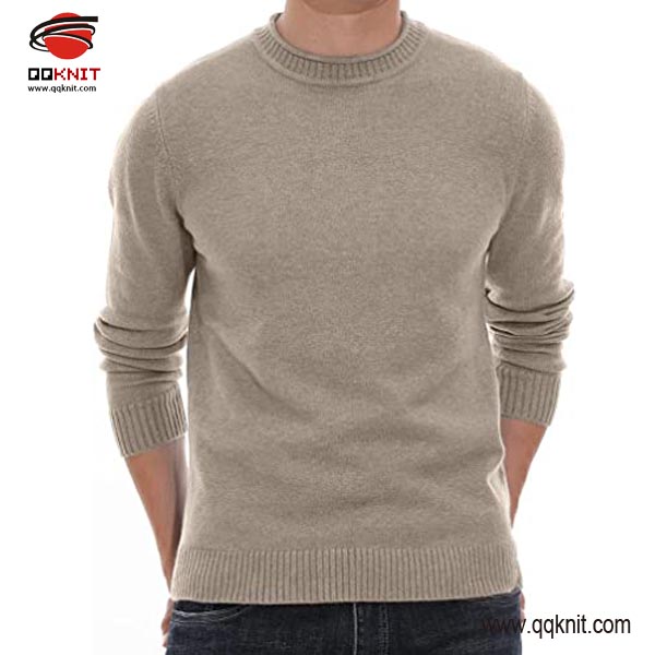 China Factory for Mens Hand Knit Sweaters - Knitted men sweater crewneck classic pullover|QQKNIT – Qian Qian detail pictures