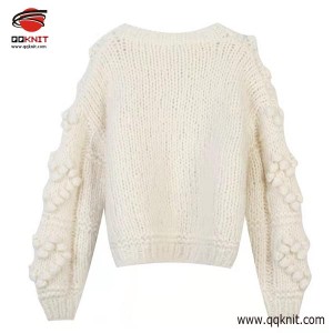 Hand Knitted Sweater for Ladies Factory OEM Design|QQKNIT