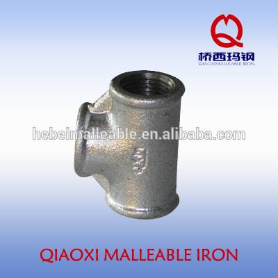 gas pipe adapters ANSI standard tee NO. 130 malleable cast iron pipe fitting