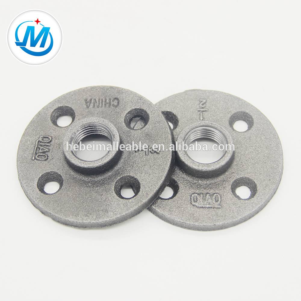 OEM/ODM China Stainless Steel Forged Coupling - Black Malleable Iron Floor Flange Threaded 1/2 and 3/4 – Jinmai Casting