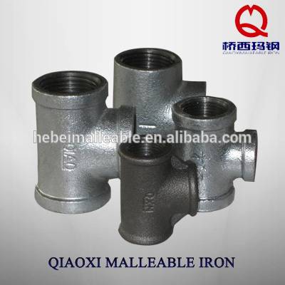 galvanized malleable iron pipe fitting equal tee with ISO9000 approval