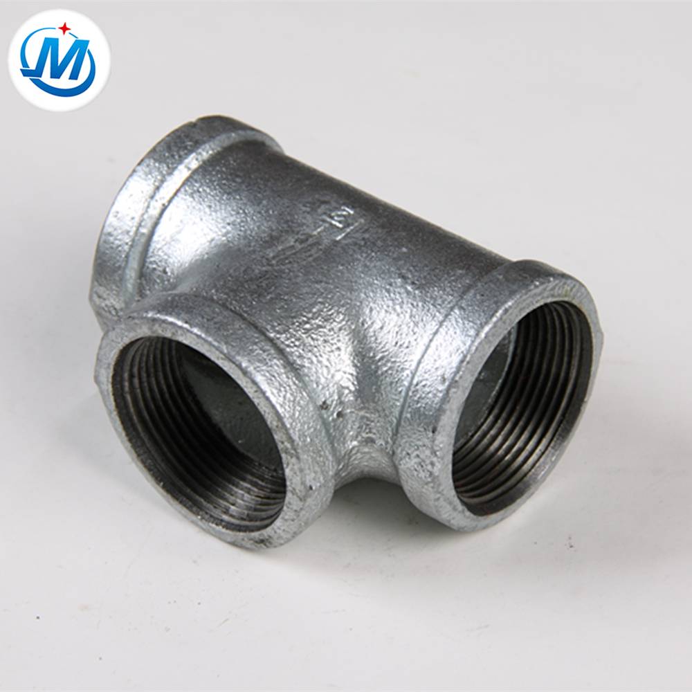 galvanized malleable cast iron pipe fitting test tee banded equal