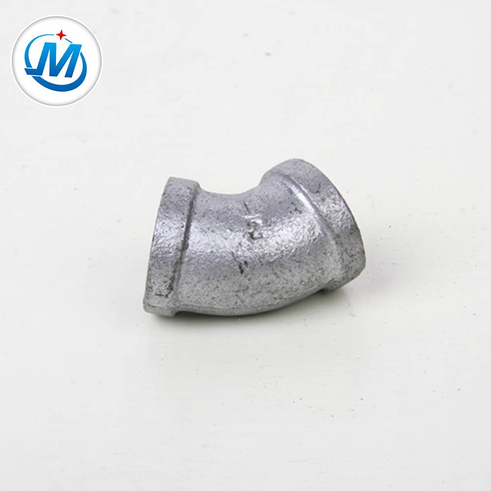 Discount wholesale Threaded Pipe Nipple - 45 Degree Galvanized Elbow Malleable Iron Pipe Fittings Made By Cast Iron Product – Jinmai Casting