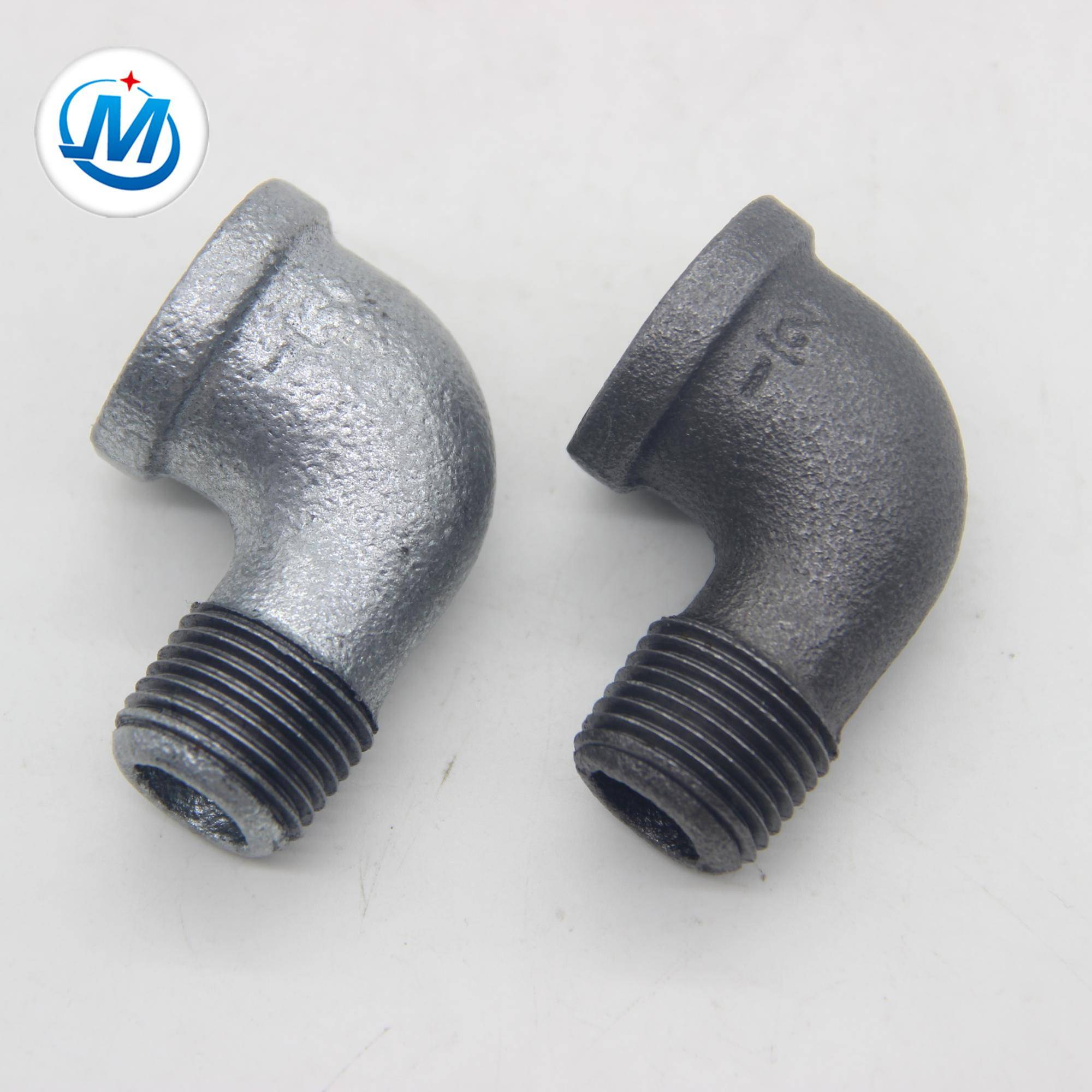 Malleable cast iron male and female union elbow
