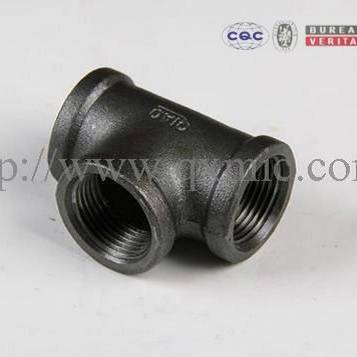 china supplier malleable iron pipe fitting bv bs casting black 1-1/4" tee